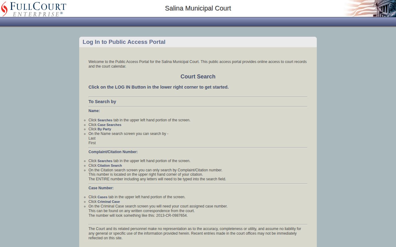 Salina municipal court search for Saline County release records