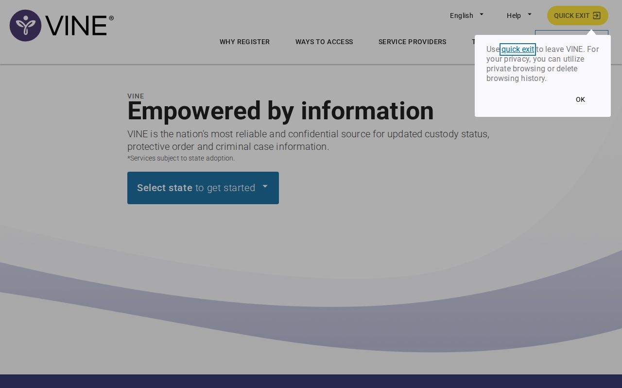 Saline County VINE inmate check and release alert search